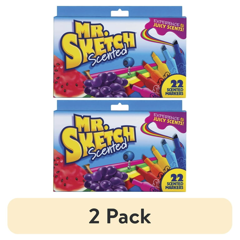 2 pack) Mr. Sketch Scented Markers, Chisel Tip, Assorted Colors