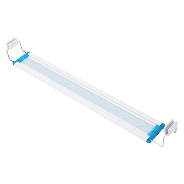 Luz LED delgada para acuario Yuyangstore con soportes extensibles LED blancos azules 20W 40leds Mini lámpara de luz de acuario