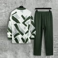 thumbnail image 4 of Gytharion Men's Sweatsuits 2 Piece Sets Lightweight Casual Half Zip Lapel Top and Drawstring Pants Sets Fashion Stripe Print Long Sleeve Pullover Tracksuit Sets with Pockets, 4 of 4
