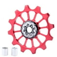 thumbnail image 2 of Guide Rear Derailleur Wheel Roller Jockey Pulley Ceramic Cycling Aluminum Red, 2 of 7
