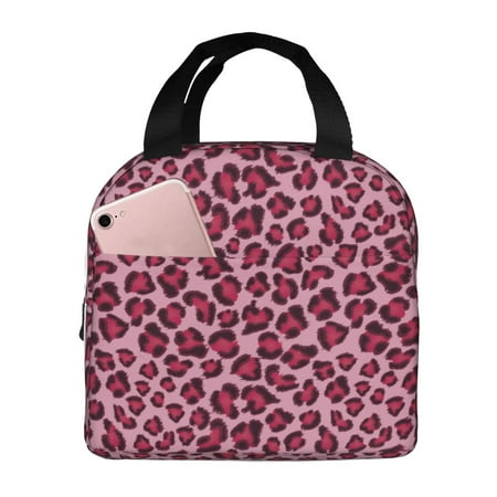 Insulated Lunch Bag for Women Men - Rose leopard print Leakproof Cooler Lunch Box for Women Men  Lunch Tote Bags for Work School Picnic Travel