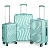 Hikolayae Wave Collection Hardside Spinner Luggage Sets in Slight Mint, 3 Piece - TSA Lock