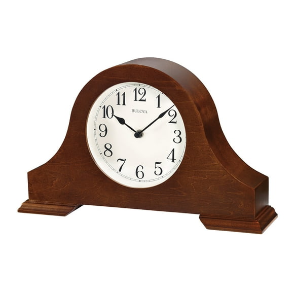 Bulova Clocks Sturbridge Brown Cherry Hardwood Decorative Mantel Clock