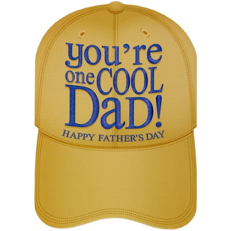 Designer Greetings Brown Baseball Cap Top Fold: Cool Dad Father's Day Card
