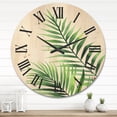 thumbnail image 2 of Designart 'Fern Plant Leaves Detail III' Farmhouse Wood Wall Clock, 2 of 5