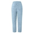 thumbnail image 4 of DDAPJ pyju Womens Fuzzy Fleece Pants, Winter Warm High Waisted Lounge Pants Cozy Fluffy Pajama Pants Sleepwear Bottoms Light Blue XXL, 4 of 7