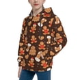 thumbnail image 2 of Salouo Christmas Gingerbread Cookies Pattern Hoodie Sweatshirt for Youth, Fall Pullover Hoodie Sweatshirt Long-Sleeve Pullover Hooded Sweatshirt-Small, 2 of 6