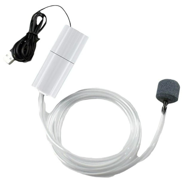 Mini bomba de oxígeno portátil para pecera, color blanco (B), USB, para pesca al aire libre, pequeña bomba de aire para acuario.