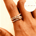 thumbnail image 6 of Gold Plated Stackable Rings for Women, Interlocked Mixed Metal Ring Set in Silver and Gold, Two-Toned Minimalist Jewelry Gift, 6 of 8