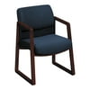 HON 2400 Series Guest Arm Chair, Mahogany Finish, Blue Fabric