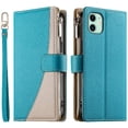 thumbnail image 1 of Funda cartera GANGXUN para iPhone 11 , cuero PU con tarjetero, cremallera, correa de mano, soporte y protección 534°, 1 of 6