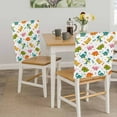 thumbnail image 5 of Dinosaurs Chair Back Covers Set of 4, Cartoon Green Blue Pink Yellow Dinosaurs Stretch Dining Chair Back Slipcovers Removable Seat Cover for Kitchen Restaurant Hotel Cafe, 5 of 9