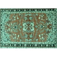 thumbnail image 1 of Ahgly Company Machine Washable Indoor Rectangle Persian Turquoise Blue Traditional Area Rugs, 2' x 5', 1 of 4