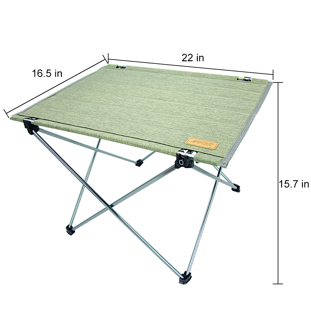 Folding Camping Table Auchen Collapsible Portable Camp Tables With Canvas Aluminum Top Hard Topped In A Bag For Outdoor Hiking Picnic Easy To Clean Green Auchen Collapsible Portable Camp Tables