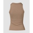 thumbnail image 6 of Tank Tops with Built in Bras Athletic Tank Tops for Women Ribbed Tank Top Fitness Workout Running Tops Khaki XXL, 6 of 8