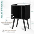 thumbnail image 3 of 2BHOME Soporte de madera para tocadiscos LP con 4 gabinetes, capacidad para hasta 100 vinilos, soporte de almacenamiento de discos de metal y mesa organizadora, diseño clásico para archivos/libros (mo, 3 of 5