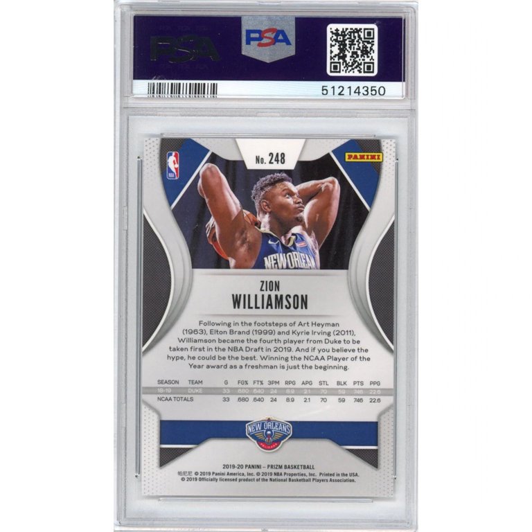 Graded 2019-20 Panini Prizm Zion Williamson #248 Rookie RC