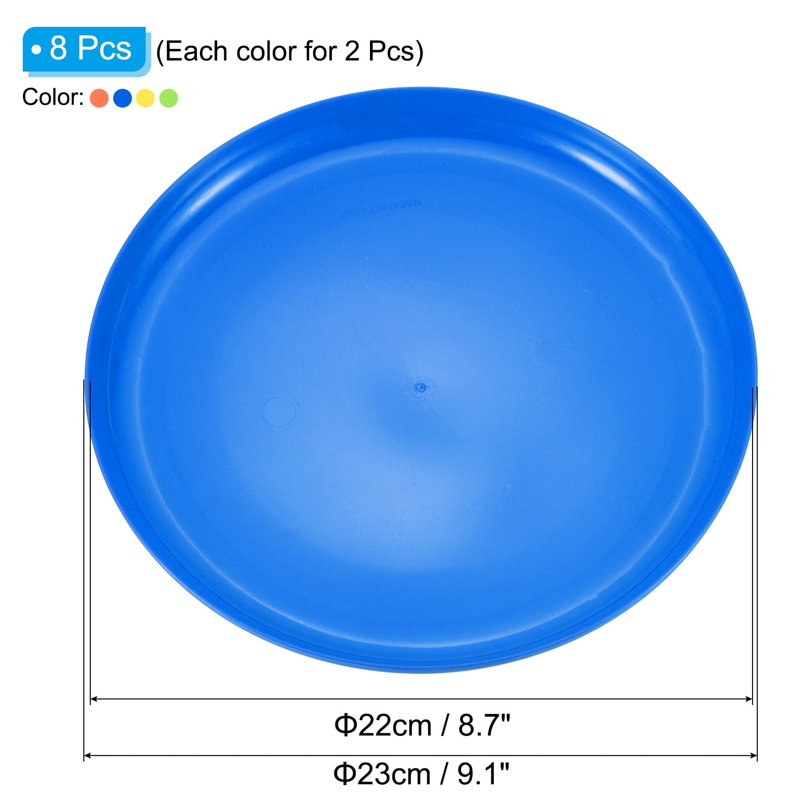 Flying Disc 9 Inch 65 Gram Sport Training Disk, Orange Yellow Blue Green, 8 Pack