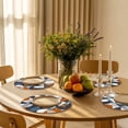 thumbnail image 5 of Navy Blue Round Placemats Set of 8 for Dinning Tables,Heat-proof Braided Table Mats 13 Inch,Middle Century Modern Geometric Abstract Art Washable Place Mat for Kitchen Restaurant Party Table Decor, 5 of 9