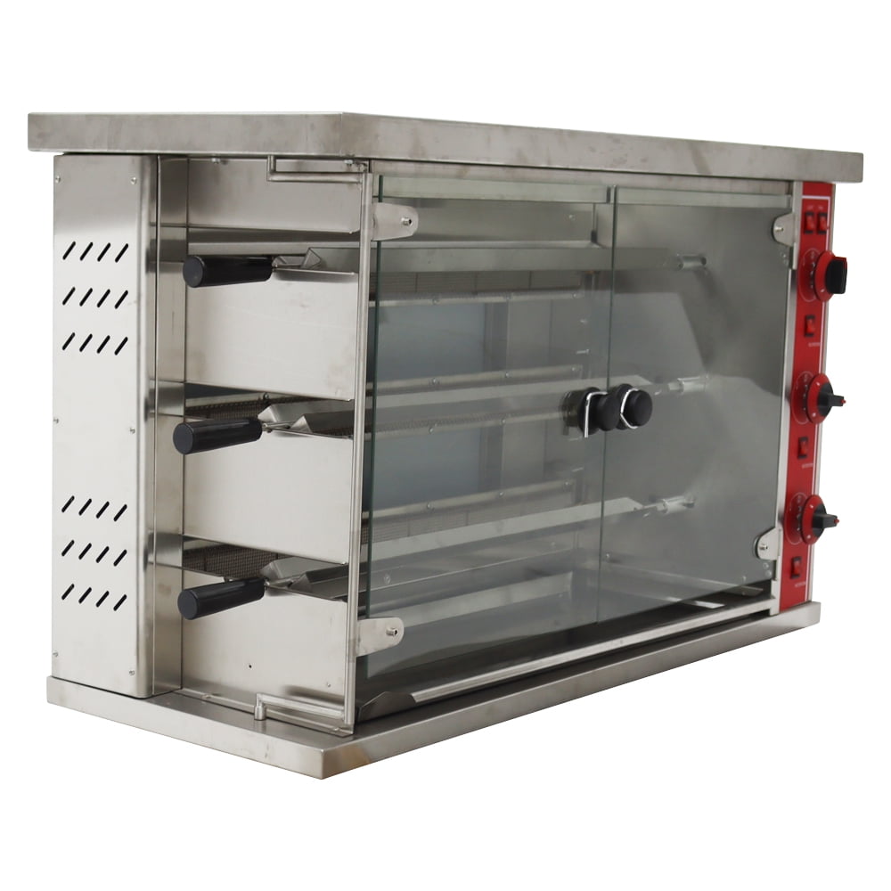 3 Roller LPG Rotary Roast Chicken Stove Vertical Rotary Baking Chicken Oven Temperature 50-300℃ 110V
