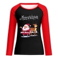 thumbnail image 4 of Camisas de manga larga ligeras con cuello redondo de Navidad para mujer Camisas de túnica de otoño para mujer Tops de otoño Pompotops  FGAJ10244, 4 of 6