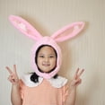 thumbnail image 2 of serony Cute Rabbit Hat with Adjustable Ears Warm Animal Soft Plush Pink, 2 of 9