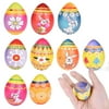 Hxroolrp 12pcs Easter Eg-g Colorful Soft Bunny Eggs S Quishy Stress Ball Fidgets Toys Pack, Stress Relief Easter Basket Stuffers Fillers Party for Easter Day Decor Gift