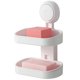 thumbnail image 1 of Jabonera de doble capa con ventosa, soporte para esponja resistente para ducha, baño, bañera y fregadero de cocina, sin taladros, extraíble, 1 of 5