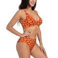 thumbnail image 2 of Kdxio A Big Hot Dog Print Women's 2 Piece High Waisted Wrap Spaghetti Strap Summer Swimsuit Bikini Set-Medium, 2 of 7