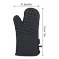 thumbnail image 2 of Guantes de horno Mitones Algodón Estera de aislamiento térmico para microondas Toalla de cocina lavable, Negro 6 piezas Jumpingount HA003893-02, 2 of 7