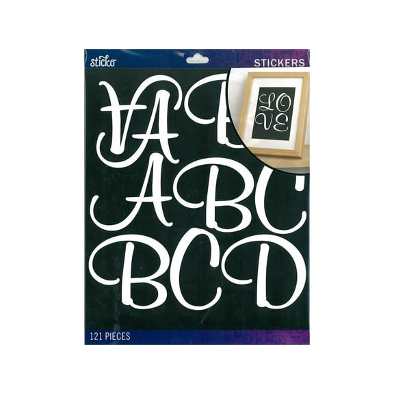 EK Sticko Sticker Alpha Script XL White