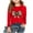 Red, variant on Girls' Long Sleeve Graphic T-Shirts Casual Tunic Tops Long Sleeve Loose Soft Blouse Shirt Beige 9-10 Years
