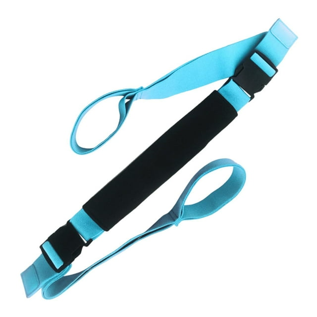 Correa de , correa de estiramiento de , ejercicio de flexibilidad, multifuncional, profesional, elástica, ajustable, cinturón de estiramiento Azul