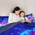 thumbnail image 5 of jejeloiu Magical Animal Turtle 7-Piece Twin Bedding For Girls,Colorful Floral Bedding Comforter Set,Blue Purple,Navy Blue Reversible, 5 of 7