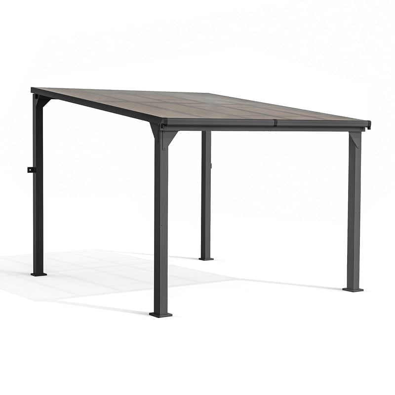 10 ft.×10 ft. Hardtop Outdoor Gazebo Pergola Aluminum Framed with Sloping Pitched Roof for Garden, Patio