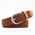 thumbnail image 1 of Cinturón de lona unisex Cinturón elástico fino de lona Cinturón de lona tejido para estudiantes jóvenes, 1 of 6