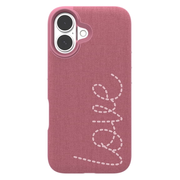 ZAGG London Snap Case for iPhone 16 Pink "Love" Embroidered Design