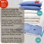 QQbed 8 PACK Vacuum Storage Bags, Airtight Space Saver, EXTRA LARGE to Organize Clothes Bedding
