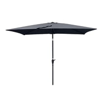 6x9 FT Patio Umbrella for Outdoor, Rectangle Umbrella with Push Button Tilt and Crank, Outdoor Patio Umbrellas with 4 Sturdy Ribs for Market, Garden, Deck, Backyard, Pool (Gray)