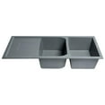 thumbnail image 2 of Pemberly Row 46" Double Bowl Granite Composite Kitchen Sink w/ Drainboard, 2 of 9
