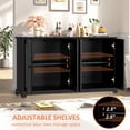 thumbnail image 4 of Beedarsum Buffet Cabinet with Storage,53.1" Kitchen Storage Cabinet with 4 Doors, Buffet Cabinet with Adjustable Shelves for Kitchen, Living Room,Black, 4 of 7