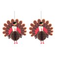 thumbnail image 1 of EeaseMX 2 bolas de panal de pavo para Acción de Gracias, decoración para fiestas, bolas colgantes de pavo, 1 of 7