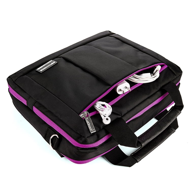 Vangoddy Nylon Backpack Messenger Shoulder Bag Case for 11 to 12 Inch Laptop Black Purple Vangoddy Nylon Backpack Messenger Shoulder Bag Case for 11 to 12 Inch Laptop Black Purple