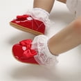 thumbnail image 6 of Infant Baby Girls Soft Sole Bowknot Princess Wedding Dress Mary Jane Flats Prewalker Newborn Light Baby Sneaker Shoes, 6 of 8