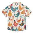 thumbnail image 2 of Dailycode Small Short Sleeve Button Down Shirts Hand Drawn Chicken Casual Shirt 3-10 Years, 2 of 9