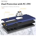 thumbnail image 5 of Shockproof Case for Samsung S23 Ultra 5G, [Embedded Finger Ring] Military Grade Phone Case Cover with Reinforced Metal Stand Kickstand [Support Magnetic Car Holder] for S23 Ultra, Blue, 5 of 14
