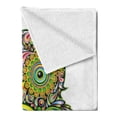 thumbnail image 2 of Owl Soft Flannel Fleece Throw Blanket, Ornate Colorful Owl Elements Eye Feather of Universe Psychedelic Artwork, Cozy Plush for Indoor and Outdoor Use, 70" x 90", Multicolor, by Ambesonne, 2 of 5