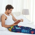 thumbnail image 4 of Uemuo Dinosaurs Pattern Men's Wide Leg Palazzo Lounge Pants with Pockets Light Weight Loose Comfy Casual Pajama Pants-XX-Large, 4 of 9