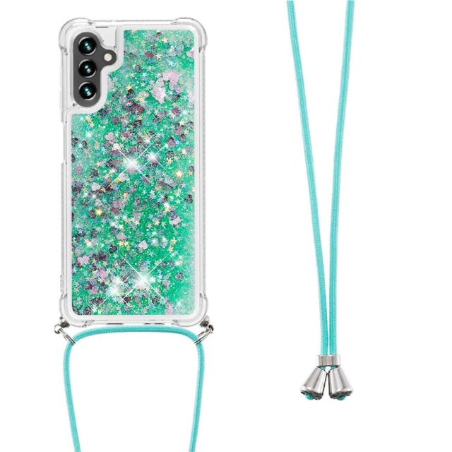 Funda FOXDOCK para Samsung Galaxy M13 5G con Cuerda Ajustable, Brillo Líquido, Protección Antigolpes y Lente – Ideal para Regalo