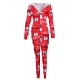 thumbnail image 4 of Aunavey Women's Christmas Onesie Pajamas Sleepwear Microfleece Hooded Adult Holiday Jumpsuit Romper Nightwear, 4 of 6